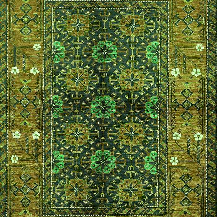 Machine Washable Oriental Green Industrial Area Rugs, wshurb1368grn