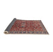 Sideview of Mid-Century Modern Camel Brown Oriental Rug, urb1369