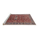 Sideview of Machine Washable Industrial Modern Camel Brown Rug, wshurb1369