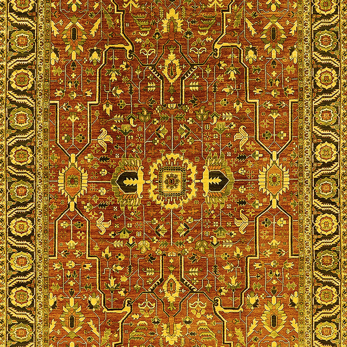 Oriental Yellow Traditional Rug, urb1369yw