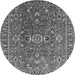 Round Oriental Gray Traditional Rug, urb1369gry