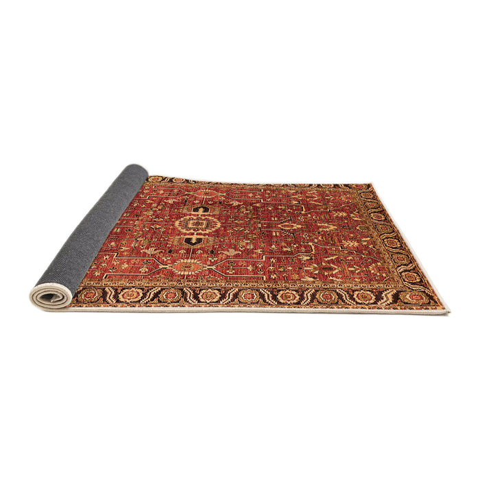 Sideview of Oriental Orange Traditional Rug, urb1369org