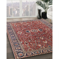 Mid-Century Modern Camel Brown Oriental Rug, urb1369