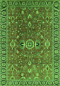 Oriental Green Traditional Rug, urb1369grn