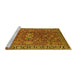 Sideview of Machine Washable Oriental Yellow Traditional Rug, wshurb1369yw