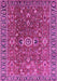 Machine Washable Oriental Pink Traditional Rug, wshurb1369pnk