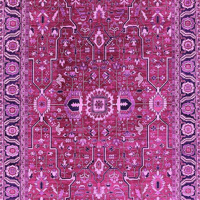Machine Washable Oriental Pink Traditional Rug, wshurb1369pnk