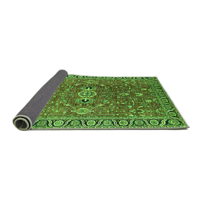Sideview of Oriental Green Traditional Rug, urb1369grn