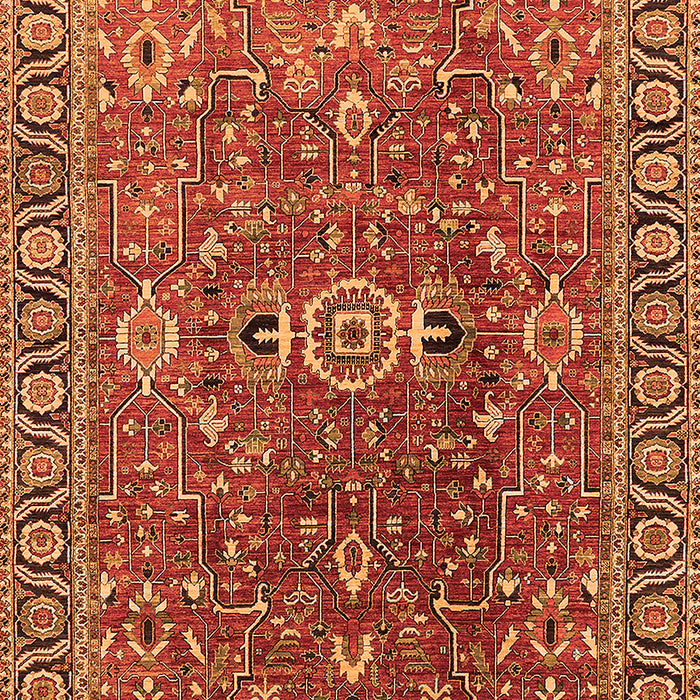 Machine Washable Oriental Orange Traditional Area Rugs, wshurb1369org