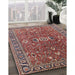 Mid-Century Modern Camel Brown Oriental Rug in Family Room, urb1369