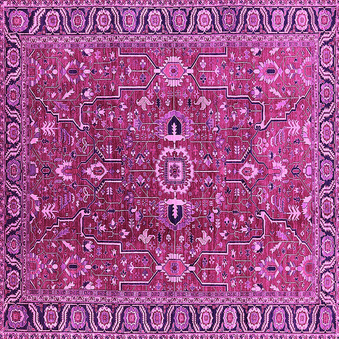 Square Oriental Pink Traditional Rug, urb1369pnk