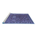 Sideview of Machine Washable Oriental Blue Traditional Rug, wshurb1369blu