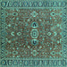Square Oriental Turquoise Traditional Rug, urb1369turq
