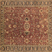 Square Machine Washable Oriental Brown Traditional Rug, wshurb1369brn