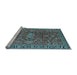 Sideview of Machine Washable Oriental Light Blue Traditional Rug, wshurb1369lblu