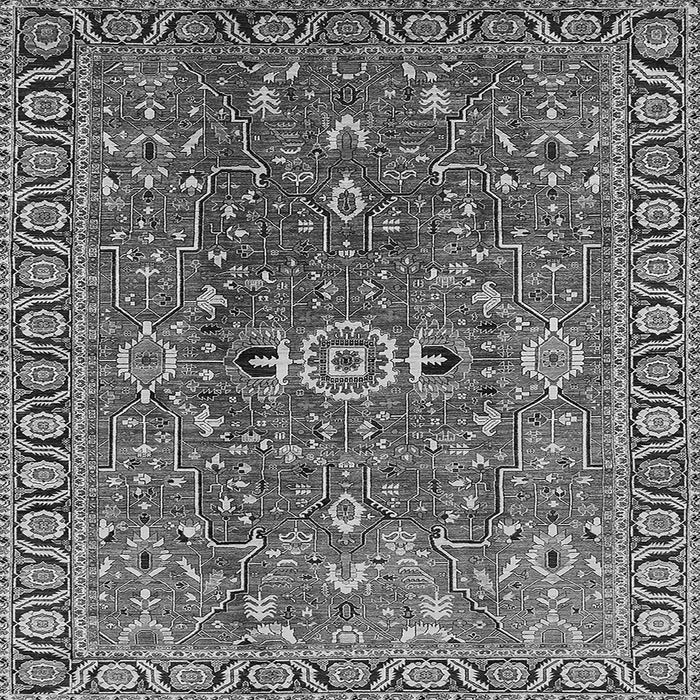 Square Oriental Gray Traditional Rug, urb1369gry