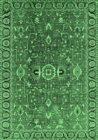 Oriental Emerald Green Traditional Rug, urb1369emgrn