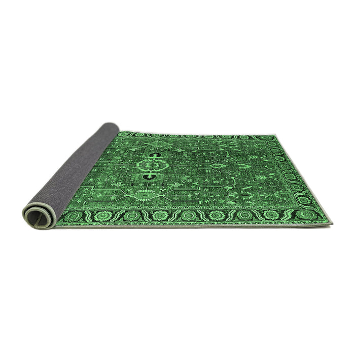 Sideview of Oriental Emerald Green Traditional Rug, urb1369emgrn