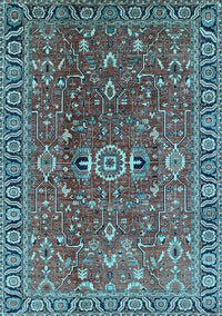 Oriental Light Blue Traditional Rug, urb1369lblu