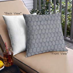 Front View of Mid-Century Modern Urban Square Blue Gray Throw Pillow, 18 inch by 18 inch, pwurb136