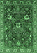 Machine Washable Oriental Emerald Green Traditional Area Rugs, wshurb1370emgrn