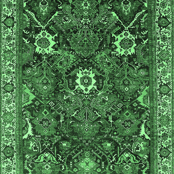 Machine Washable Oriental Emerald Green Traditional Area Rugs, wshurb1370emgrn