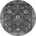 Round Oriental Gray Traditional Rug, urb1370gry