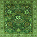 Square Oriental Green Traditional Rug, urb1370grn