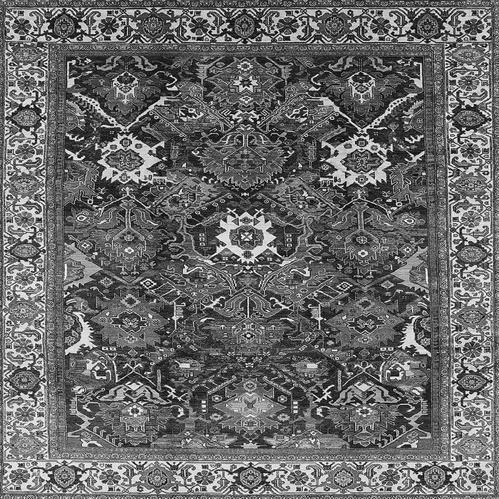 Square Machine Washable Oriental Gray Traditional Rug, wshurb1370gry