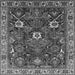 Square Machine Washable Oriental Gray Traditional Rug, wshurb1370gry