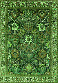 Oriental Green Traditional Rug, urb1370grn