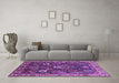 Machine Washable Oriental Purple Traditional Area Rugs in a Living Room, wshurb1370pur