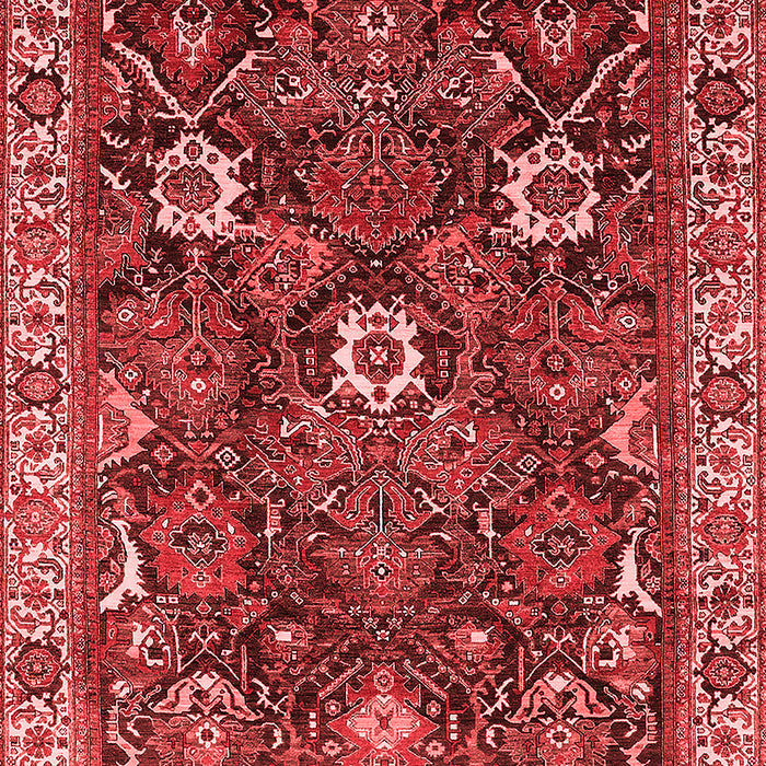 Machine Washable Oriental Red Traditional Rug, wshurb1370red