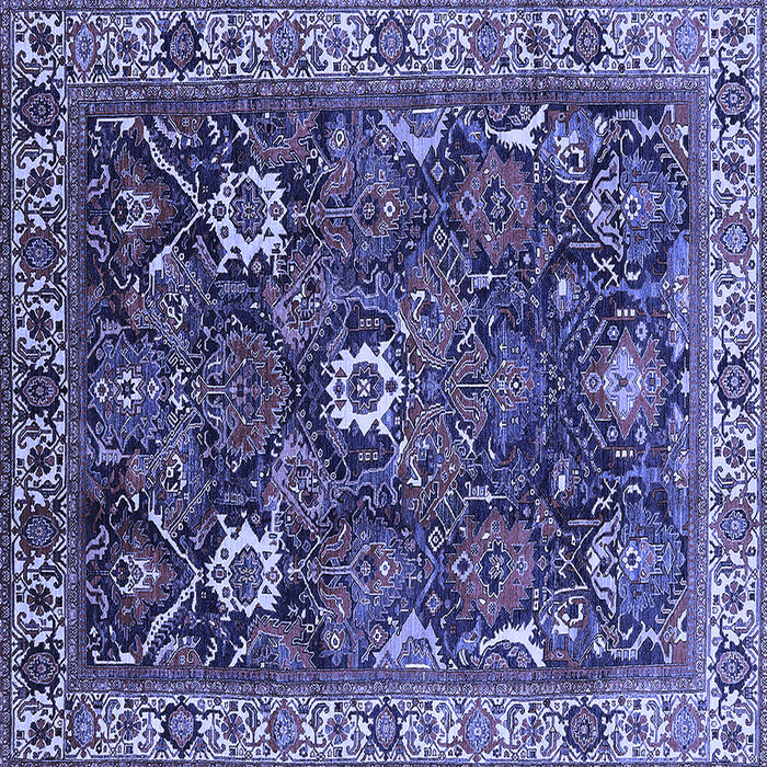 Square Oriental Blue Traditional Rug, urb1370blu