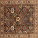 Square Oriental Brown Traditional Rug, urb1370brn