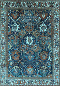 Oriental Light Blue Traditional Rug, urb1370lblu