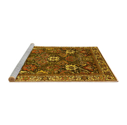 Sideview of Machine Washable Oriental Yellow Traditional Rug, wshurb1370yw