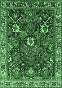 Oriental Emerald Green Traditional Rug, urb1370emgrn