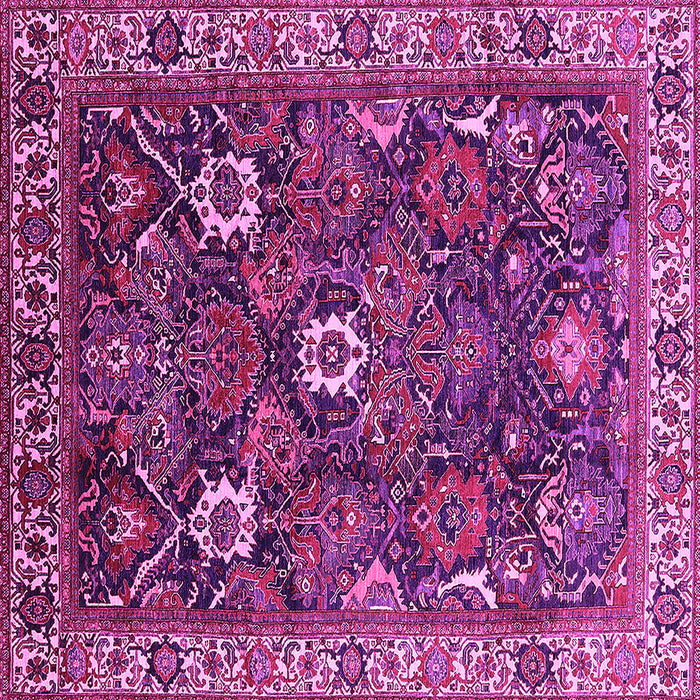 Square Oriental Pink Traditional Rug, urb1370pnk