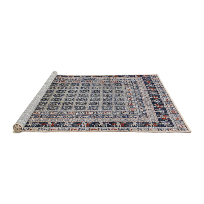 Sideview of Machine Washable Industrial Modern Silver Pink Rug, wshurb1371