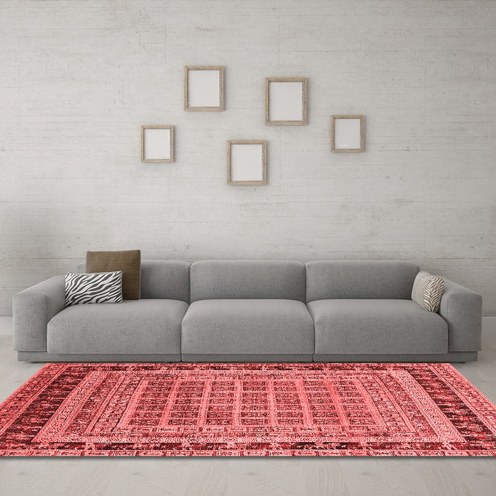 Industrial Red Washable Rugs