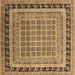 Square Oriental Brown Industrial Rug, urb1371brn