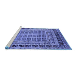 Sideview of Machine Washable Oriental Blue Industrial Rug, wshurb1371blu