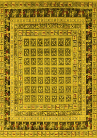 Oriental Yellow Industrial Rug, urb1371yw