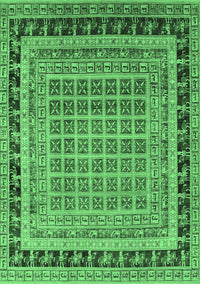 Oriental Emerald Green Industrial Rug, urb1371emgrn