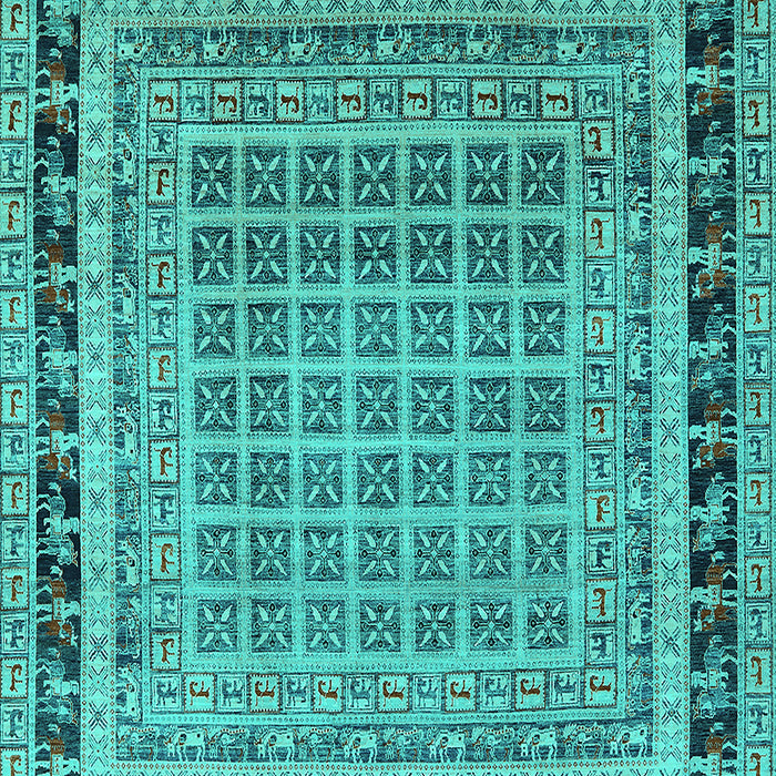 Machine Washable Oriental Turquoise Industrial Area Rugs, wshurb1371turq