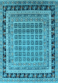 Oriental Light Blue Industrial Rug, urb1371lblu