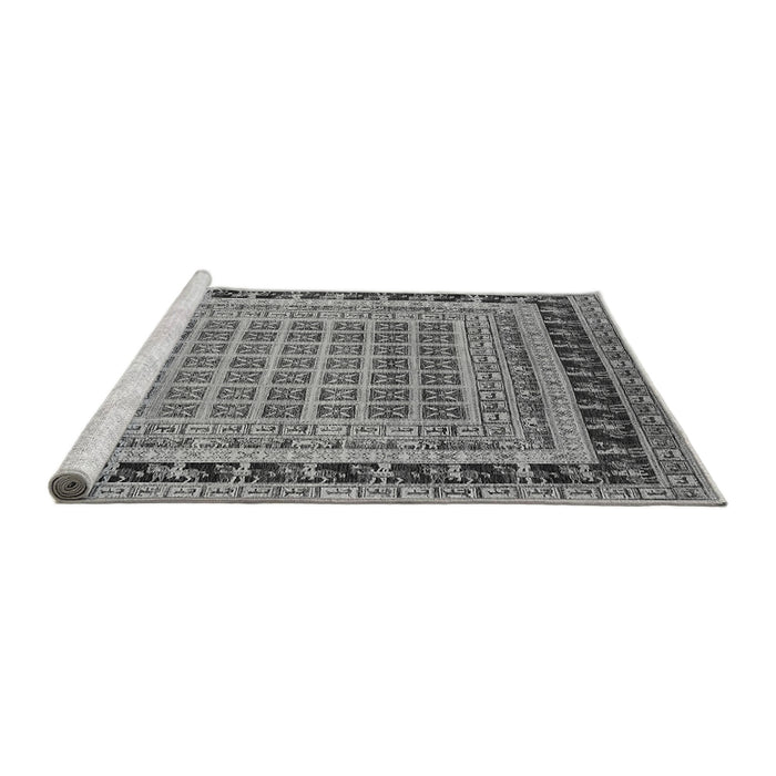 Sideview of Machine Washable Oriental Gray Industrial Rug, wshurb1371gry