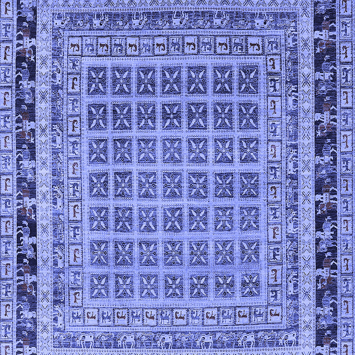 Machine Washable Oriental Blue Industrial Rug, wshurb1371blu