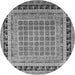 Round Oriental Gray Industrial Rug, urb1371gry